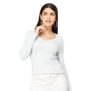 Code by Lifestyle Women Viscose Regular Fit Solid Top Flat Knit